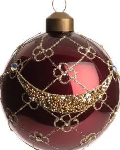 Outlet  Weihnachtskugel Laurie bordeaux D 8 cm Weihnachtskugeln & -Anhänger