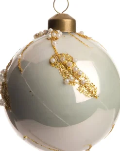 Outlet  Weihnachtskugel Mary weiß / gold D 8 cm Weihnachtskugeln & -Anhänger