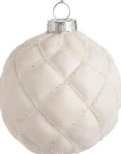  Weihnachtskugel Odelia Rauten weiß D 8 cm Weihnachtskugeln & -Anhänger