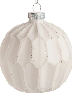 Sale  Weihnachtskugel Odelia Relief weiß D 8 cm Weihnachtskugeln & -Anhänger