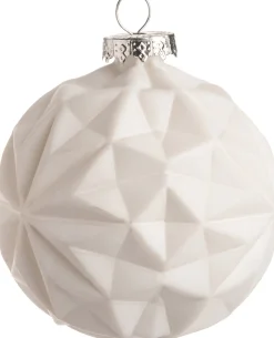  Weihnachtskugel Rauten Trude weiß D 8 cm Weihnachtskugeln & -Anhänger