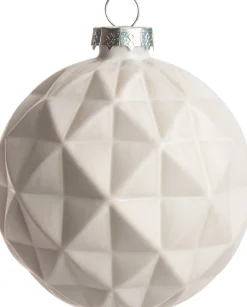 Best  Weihnachtskugel Rauten Viana weiß D 8 cm Weihnachtskugeln & -Anhänger