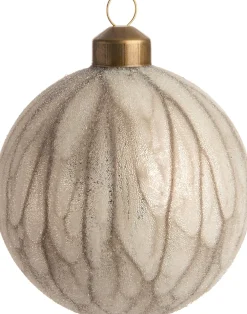 New  Weihnachtskugel Roxy grau / weiß D 8 cm Weihnachtskugeln & -Anhänger