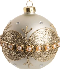 New  Weihnachtskugel Taya weiß / gold D 8 cm Weihnachtskugeln & -Anhänger