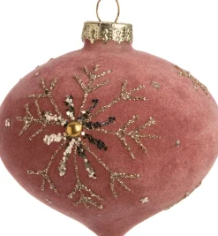 Hot  Weihnachtskugel Zwiebel Golda orange / rosa D 8 H 9 cm Weihnachtskugeln & -Anhänger