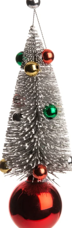 Online  Weihnchtsbaumschmuck Baum mit Kugel rot / silber D 6 H 17 cm Weihnachtskugeln & -Anhänger