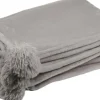 Best J-Line Decke Pompom taupe 170 x 130 cm Decken & Plaids