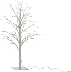 J-Line Deko-Baum Indra weiß mit Beleuchtung 20 x 20 x 57 cm Weihnachtsfiguren (Außen)