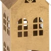 Clearance J-Line Teelichthalter Haus Alpha gold 15 x 14,5 x 28 cm Teelichthalter