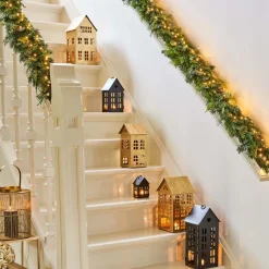 Clearance J-Line Teelichthalter Haus Alpha gold 15 x 14,5 x 28 cm Teelichthalter