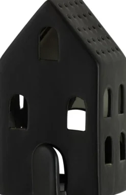 Sale J-Line Teelichthalter Haus Caroline schwarz 10 x 8 x 17,5 cm Teelichthalter