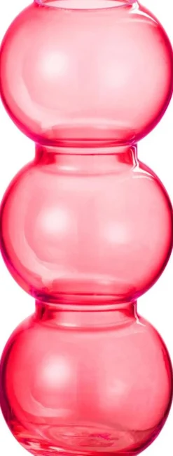 Sale J-Line Vase mit Kugeln rosa 8,5 x 8,5 x 22,5 cm Vasen & Krüge|Blumentöpfe & Pflanzgefäße