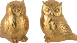Outlet J-Line Weihnachtsdeko Eule gold 12 x 9 x 13 cm Dekofiguren & -Objekte
