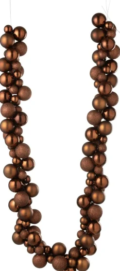 Online J-Line Weihnachtsgirlande Weihnachtskugeln braun 1,6 m Weihnachtsgirlanden & Lametta