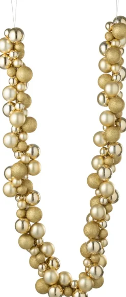 Best J-Line Weihnachtsgirlande Weihnachtskugeln gold 1,6 m Weihnachtsgirlanden & Lametta