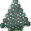 Online J-Line Weihnachtskugel dunkelgrün D 4 cm 24 St. Weihnachtskugeln & -Anhänger