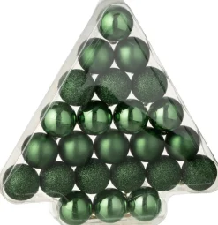 Online J-Line Weihnachtskugel grün D 4 cm 24 St. Weihnachtskugeln & -Anhänger