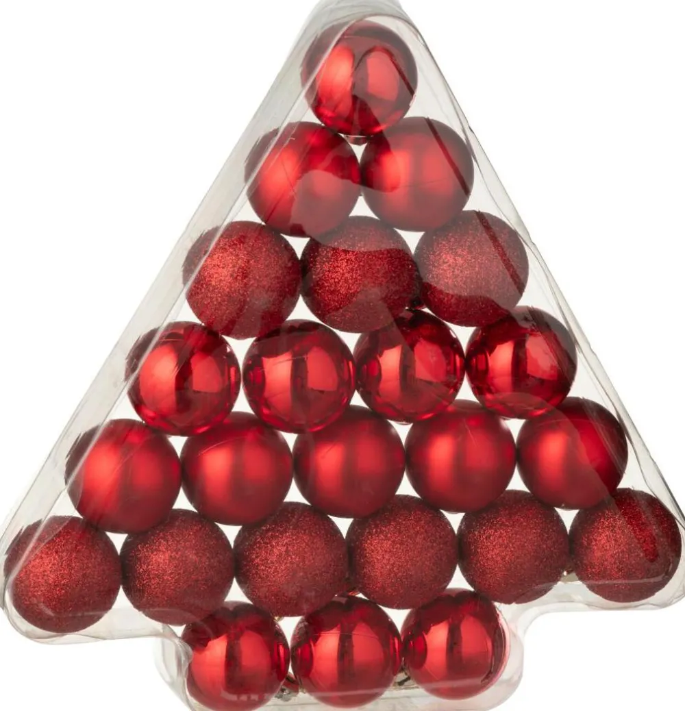 Sale J-Line Weihnachtskugel rot D 4 cm 24 St. Weihnachtskugeln & -Anhänger