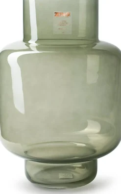 Outlet Jodeco Vase mit Fuß Marilyn grün D 27 H 40 cm Vasen & Krüge|Blumentöpfe & Pflanzgefäße