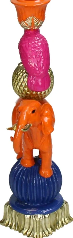 Kandelaar Farbexplosion orange / blau / rosa 12 x 8 x 26 cm Kerzenständer