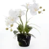 New Künstliche Orchidee (Phalaenopsis) im Topf D 43 cm weiß Kunstpflanzen