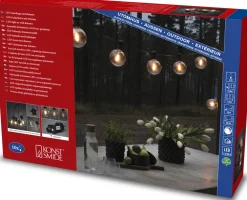 Konstsmide LED Lichterkette schwarz 5 m mit 10 austauschbaren Leuchten Außenlichterketten