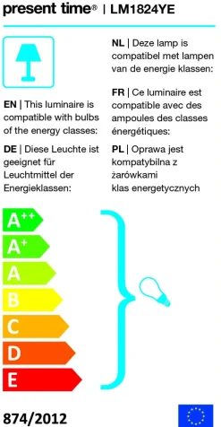 Clearance Leitmotiv Tischleuchte Enchant gelb 30 x 12,5 x 20 cm Tischleuchten