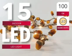 Lichterkette Eicheln 1m warmweiß Motiv-Lichterketten
