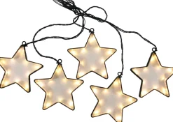 Lichterkette Sterne schwarz mit 75 LED warmweiß 2 m Motiv-Lichterketten