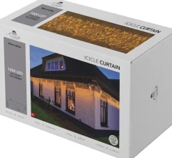 New Lichtervorhang mit 1000 LEDs warmweiß 500 x 50 cm Lichtervorhänge