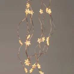 Discount Lichtkaskade LED mit Sternchen 8 x 0,5 m kupfer Lichtkaskaden