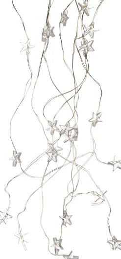 Discount Lichtkaskade silber Sterne 8 x 50 cm warmweiß Lichtkaskaden