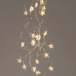 Discount Lichtkaskade silber Sterne 8 x 50 cm warmweiß Lichtkaskaden