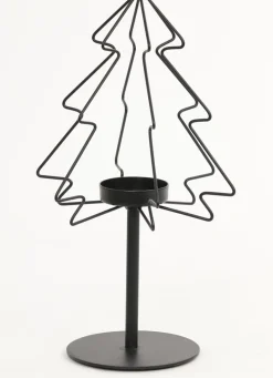 Sale Light & Living Teelichthalter mit Fuß Weihnachtsbaum schwarz D 23 H 47 cm Teelichthalter