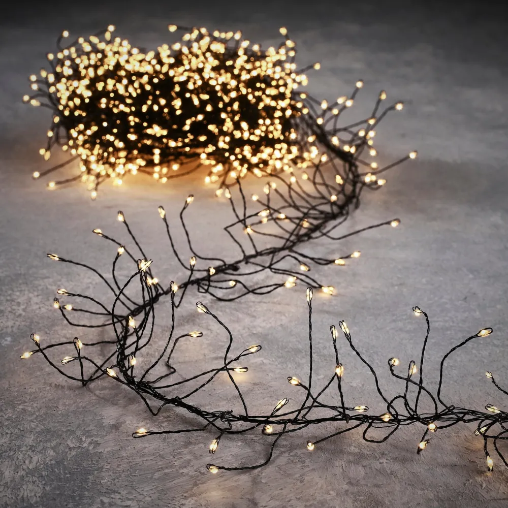 Luca Lighting Cluster-Lichterkette 1440 LEDs weiß 9 m Weihnachtsbaumbeleuchtung