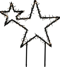 Luca Lighting Gartenstecker Stern schwarz mit 220 LEDs warmweiss 70 x 3 x 82 cm Weihnachtsfiguren (Außen)