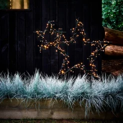 Luca Lighting Gartenstecker Stern schwarz mit 220 LEDs warmweiss 70 x 3 x 82 cm Weihnachtsfiguren (Außen)