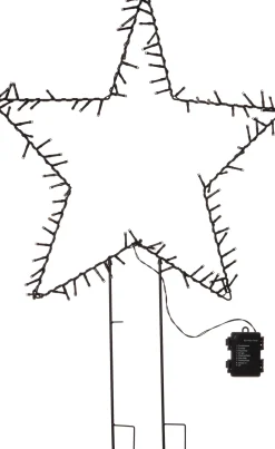 Discount Luca Lighting Gartenstecker Stern mit Timer warmweiß 55 x 1 x 79 cm Weihnachtssterne|Weihnachtsfiguren (Außen)