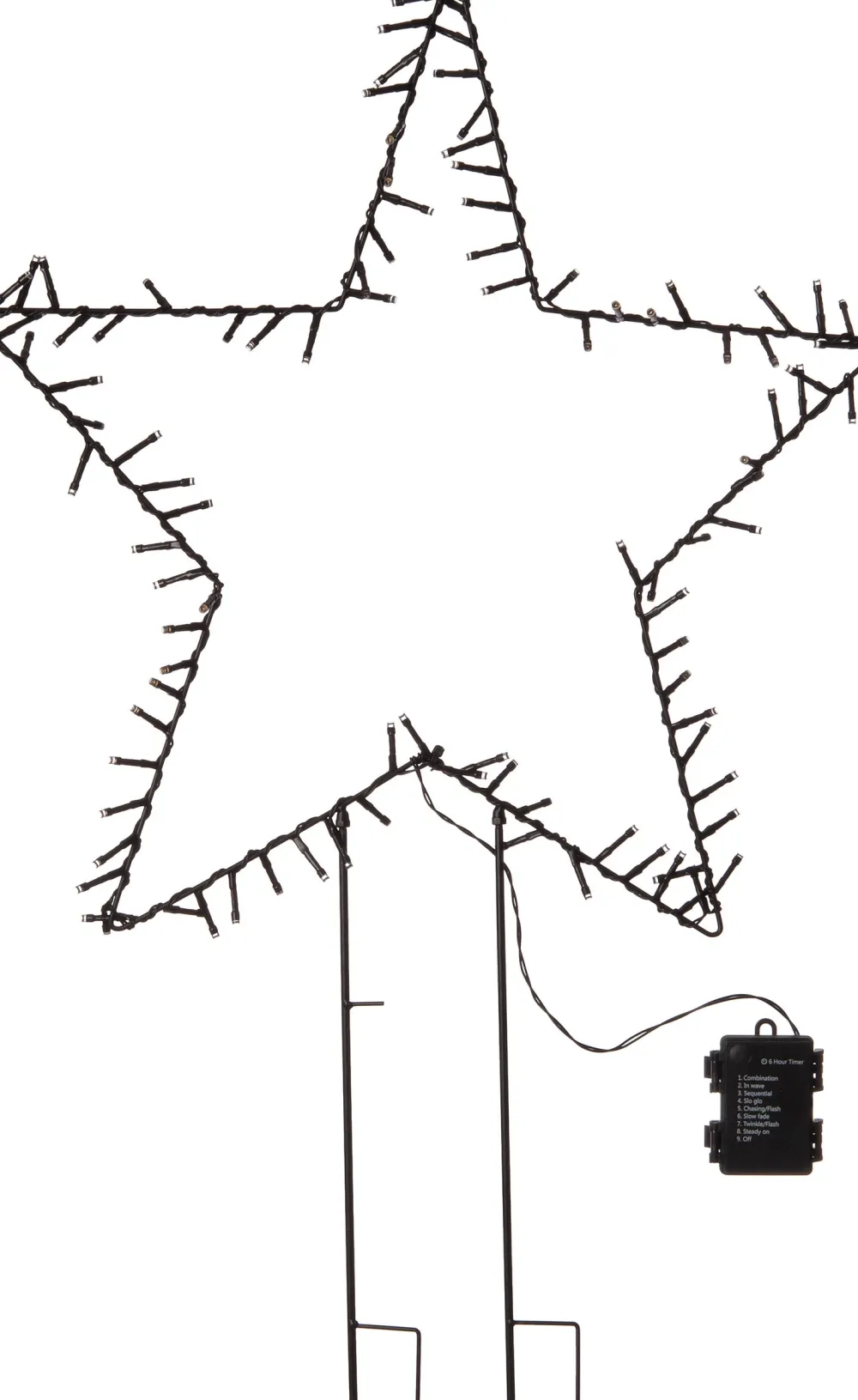 Discount Luca Lighting Gartenstecker Stern mit Timer warmweiß 55 x 1 x 79 cm Weihnachtssterne|Weihnachtsfiguren (Außen)