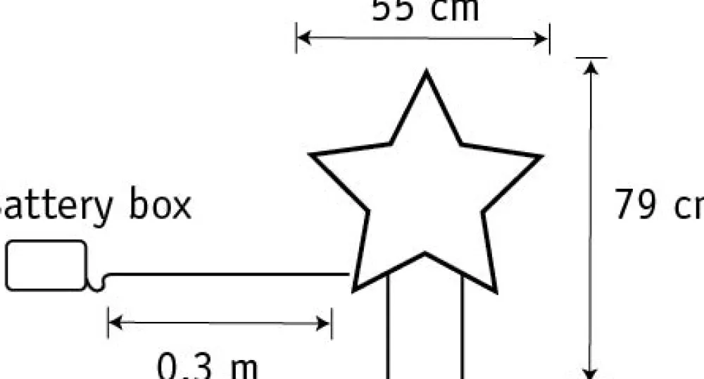 Discount Luca Lighting Gartenstecker Stern mit Timer warmweiß 55 x 1 x 79 cm Weihnachtssterne|Weihnachtsfiguren (Außen)
