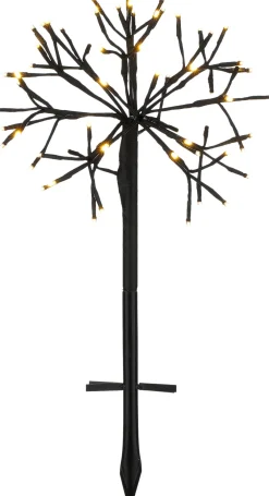 Clearance Luca Lighting Gartenstecker Lichtkaskade Dandelion schwarz mit 64 LEDs warmweiss D 30 H 54 cm Weihnachtsfiguren (Außen)|Lichtkaskaden