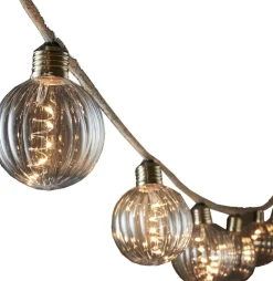 Clearance Luca Lighting Glühbirnen-Lichterkette (Seil) 8,15 m mit 10 Birnen (D 8 cm) und 50 LEDs warmweiß Motiv-Lichterketten