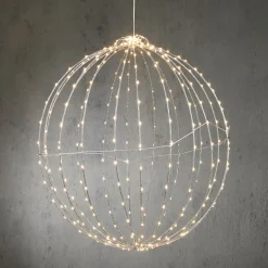 Discount Luca Lighting Hängelampe Kugel mit 400 LEDs weißes Licht D 60 cm Weihnachtsfiguren (Außen)
