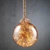 New Luca Lighting Hängelampe Kugel silber mit 40 LEDs warmweiß D 20 H 100 cm Weihnachtsdeko Zum Aufhängen