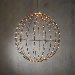 Luca Lighting Hängelampe Kugel mit 320 LEDs warmweiß D 50 cm Weihnachtsfiguren (Außen)