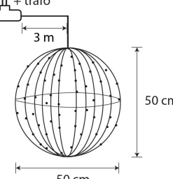 Luca Lighting Hängelampe Kugel mit 320 LEDs warmweiß D 50 cm Weihnachtsfiguren (Außen)