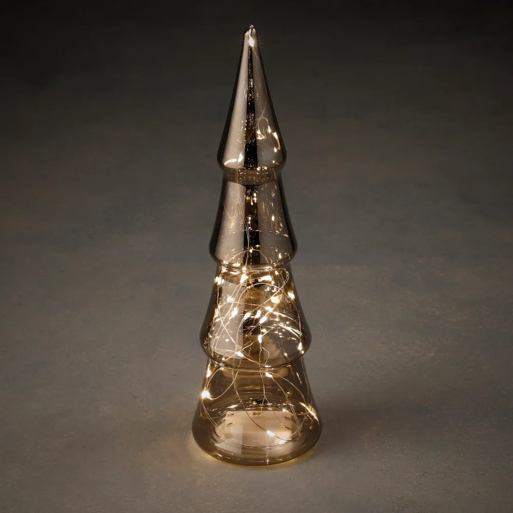 Discount Luca Lighting Weihnachtsbaum Sterre silber beleuchtet D 10 H 30 cm Weihnachtsfiguren & -Objekte