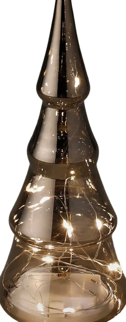New Luca Lighting Weihnachtsbaum Sterre silber beleuchtet D 9 H 21 cm Weihnachtsfiguren & -Objekte