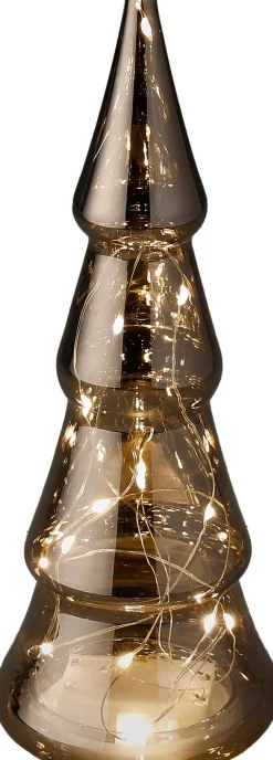 Luca Lighting Weihnachtsbaum Sterre silber beleuchtet D 10 H 25 cm Weihnachtsfiguren & -Objekte