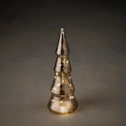 Luca Lighting Weihnachtsbaum Sterre silber beleuchtet D 10 H 25 cm Weihnachtsfiguren & -Objekte